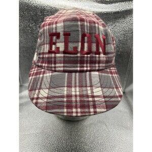 Vintage Elon Flannel Plaid Hat USA Made Cap Campus Commodities Snapback